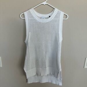 White Sleeveless Knit Top